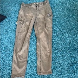 Army green high rise ankle jeggings